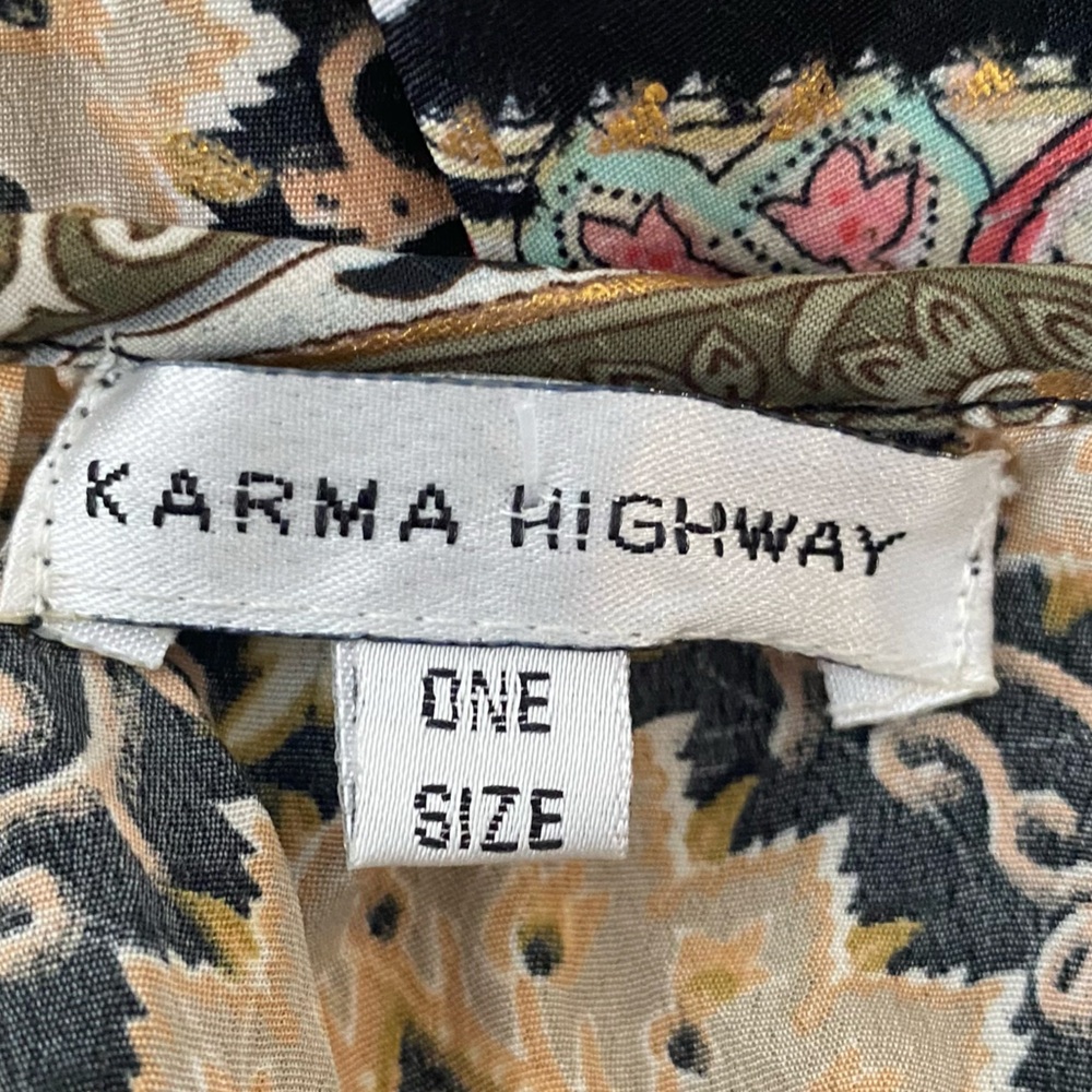 Karma Highway NWOT maxi dress, Boho, gypsy festival Paisley rich colors ruffle - Picture 6 of 16